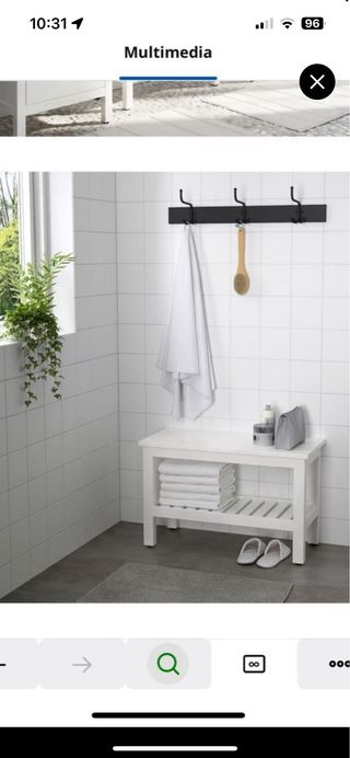 Banco de madera blanco Ikea