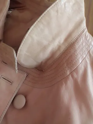 Chaqueta de cuero real beige Talla M