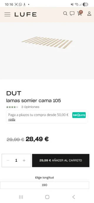 Cama Montessori Suelo 105x190 Lufe Mendi