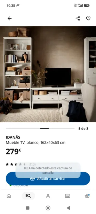 Mueble TV Ikea Idanas Blanco