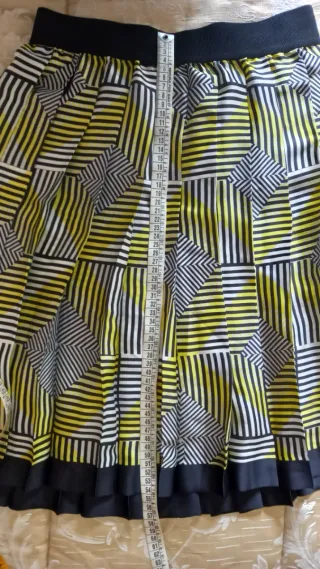 Gonna plissè fantasia geometrica