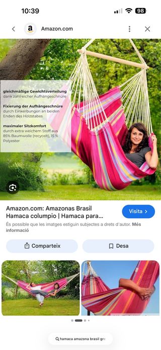 Hamaca sillón colgante Amazonas Brasil