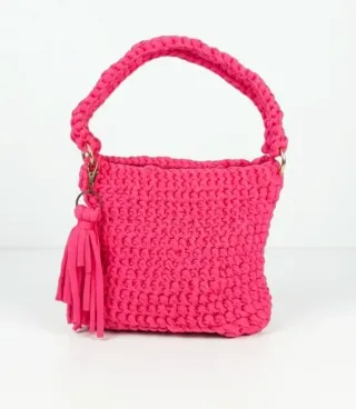 Borsa secchiello fuxia con manico