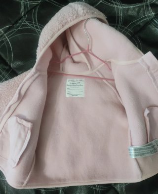 Giacca bambina teddy rosa 9-12 mesi
