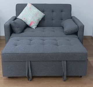 Sofá Cama Gris Matrimonial. Práctico. ¡REBAJADO!