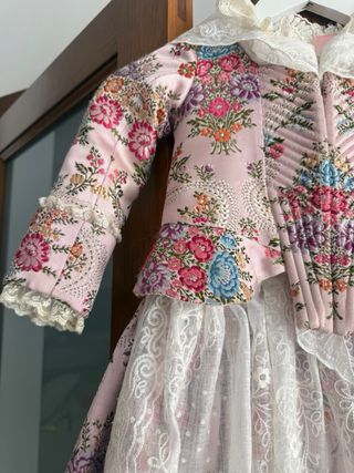 Traje Fallera Infantil Flores rosa