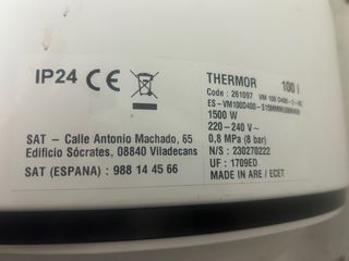OPORTUNIDAD Termo Eléctrico Thermor 100L