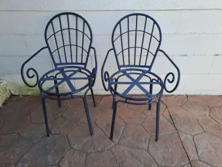 Juego de 2 sillas de forja negras