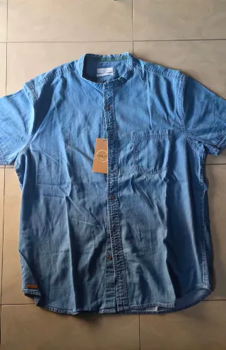 Camisa Denim M Manga Corta XL