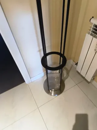 Paragüero Percha Negro y Transparente