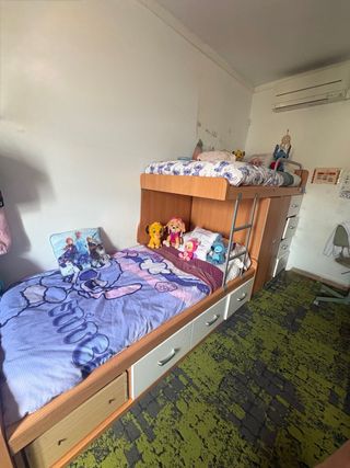 Litera con armario y 8 cajones