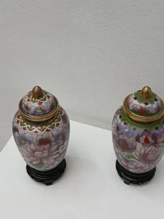 Coppia Vasi Cinesi Cloisonné Vintage