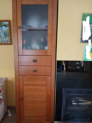 Muebles de salón madera y cristal