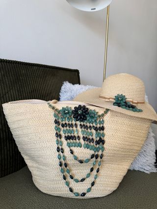Bolso de playa y sombrero (3 colores disponibles)