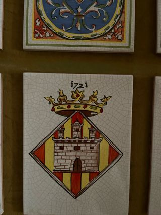Cuadro azulejos Castellón cerámica madera
