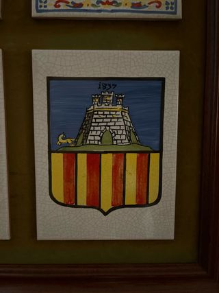 Cuadro azulejos Castellón cerámica madera