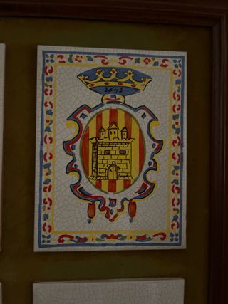 Cuadro azulejos Castellón cerámica madera