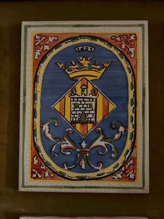 Cuadro azulejos Castellón cerámica madera