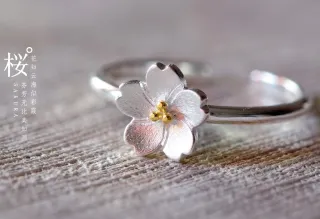 Anello Argento 925 Sakura Misura Regolabile