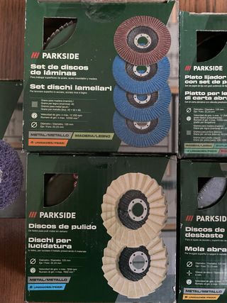 Set Discos 125mm y Plato Lijador Parkside