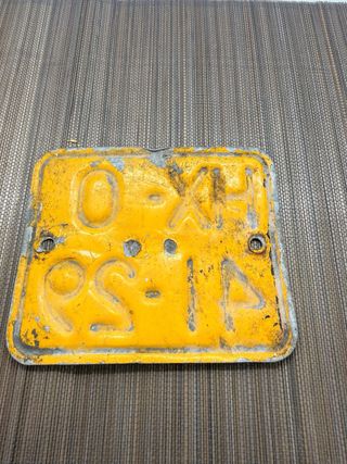 Matrícula Cubana Antigua  Original Años 50/60 Moto