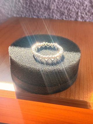 Anillo Pandora Corazones Plata