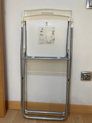 Silla plegable blanca y plateada - PACK 4 sillas