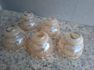 Tulipas de cristal antiguas (5 unidades)