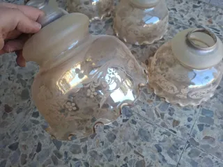 Tulipas de cristal antiguas (5 unidades)