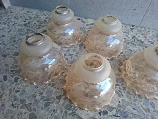 Tulipas de cristal antiguas (5 unidades)