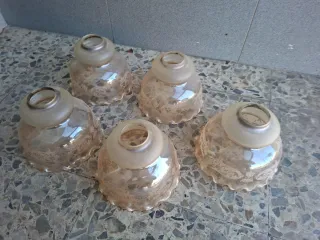 Tulipas de cristal antiguas (5 unidades)