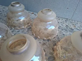 Tulipas de cristal antiguas (5 unidades)