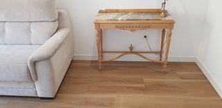 Consola madera y mármol 98x80x37