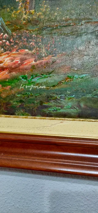 Cuadro paisaje cascada montañas