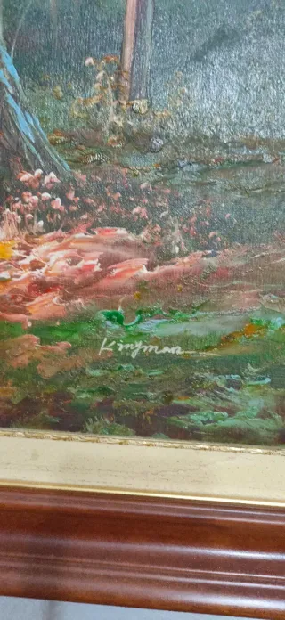 Cuadro paisaje cascada montañas