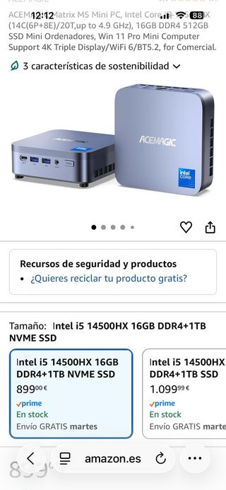 Mini PC ACEMAGIC Gris Intel Core i5