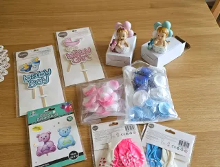 Lote artículos fiesta baby shower, revelacion .