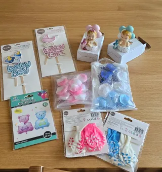 Lote artículos fiesta baby shower, revelacion .