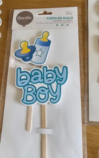 Lote artículos fiesta baby shower, revelacion .