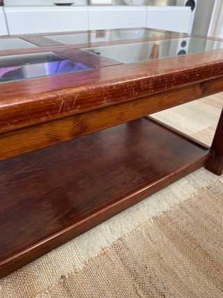 Mesa de centro madera y cristal