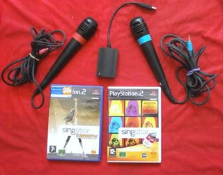 Pack Singstar PS2 con 2 Micrófonos y 2 Juegos Play