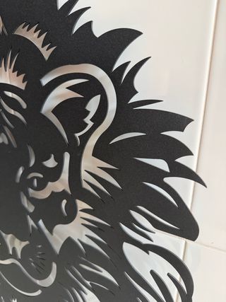 Placa Decorativa Metálica León Negro