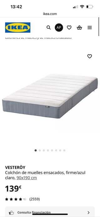 Cama 90x190cm, Colchón, Edredón y Fundas