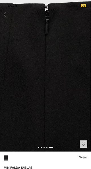 Falda Mango Negra Plisada Talla S