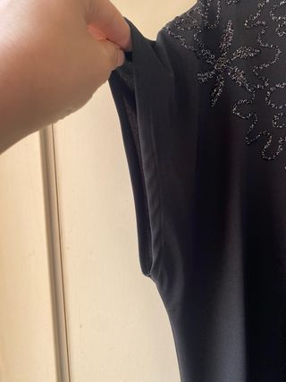 Blusa negra bordada elegante talla grande