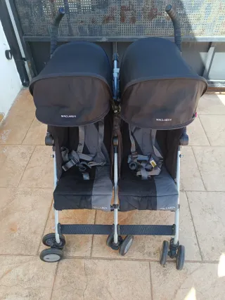 Carrito Gemelar Maclaren Negro