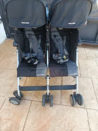 Carrito Gemelar Maclaren Negro