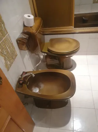Lavabo, WC, Mampara y Espejo Baño