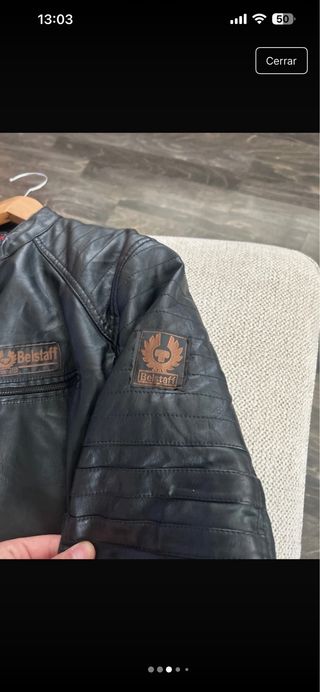 Chaqueta Belstaff XL Negra Seminueva
