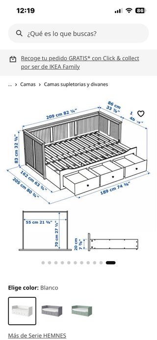 Cama infantil IKEA (beige/blanco)